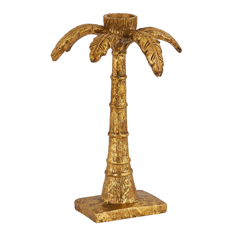 Dinerkaarshouder palmboom - goud - 12x12,5x18,5 cm