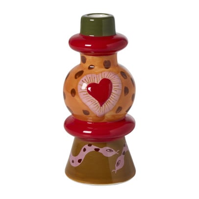 Kandelaar animal hart - multikleur - ø8x18 cm