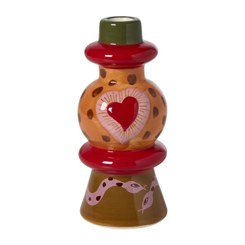Kandelaar animal hart - multikleur - ø8x18 cm