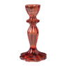 Kandelaar vintage glas - rood - ø8x15 cm 