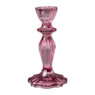 Kandelaar vintage glas - roze - ø8x15 cm 