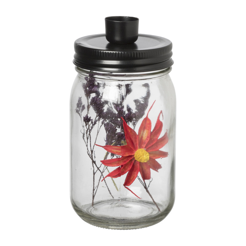 Kandelaar droogbloem - zwart - diverse varianten