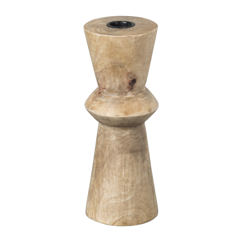 Kandelaar hout geometrisch - ø7x20 cm 