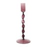 Kandelaar twist glas laag - bordeaux rood - ø8x21 cm