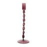Kandelaar twist glas hoog - bordeaux rood - ø8x27 cm
