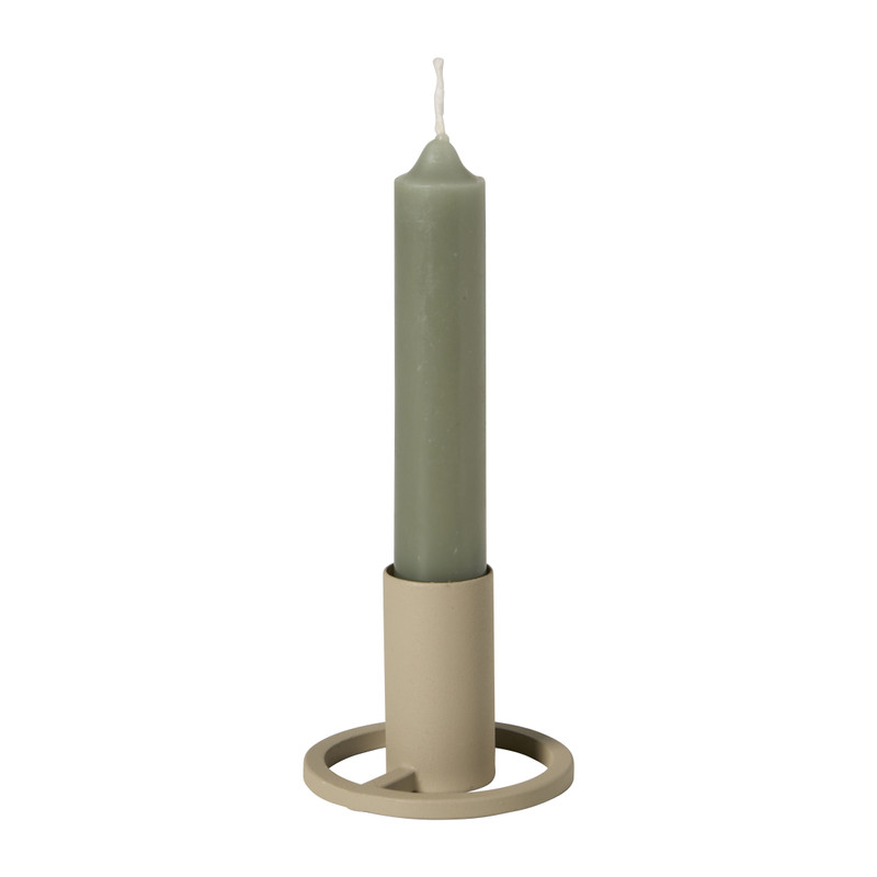 Kandelaar metaal klein - beige - 