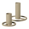 Kandelaar metaal groot - beige - 