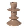 Kandelaar keramiek hoog - beige/paars - ø9.2x14.5 cm
