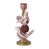 Kandelaar vredesduif - roze/goudkleurig - 25x12x10 cm 