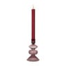 Kandelaar stapel klein glas - bordeaux rood - ø9x16 cm