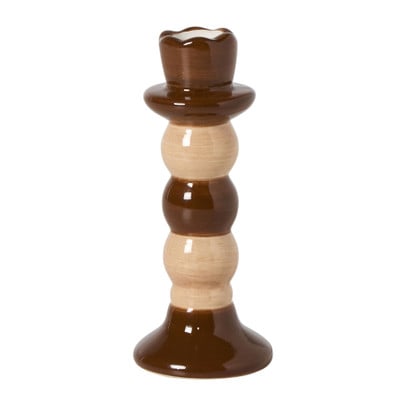 Kandelaar bollen klein - bruin - ø6x15 cm