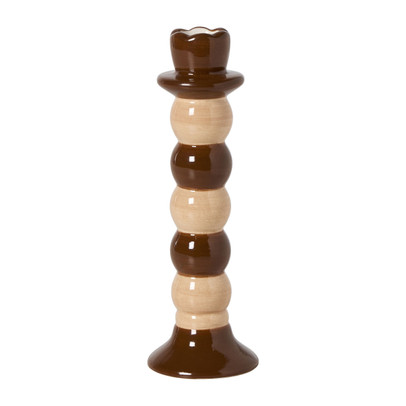 Kandelaar bollen groot - bruin - ø6x20 cm