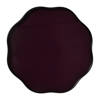 Decoratieplateau glas - bordeaux rood - ø30x2 cm