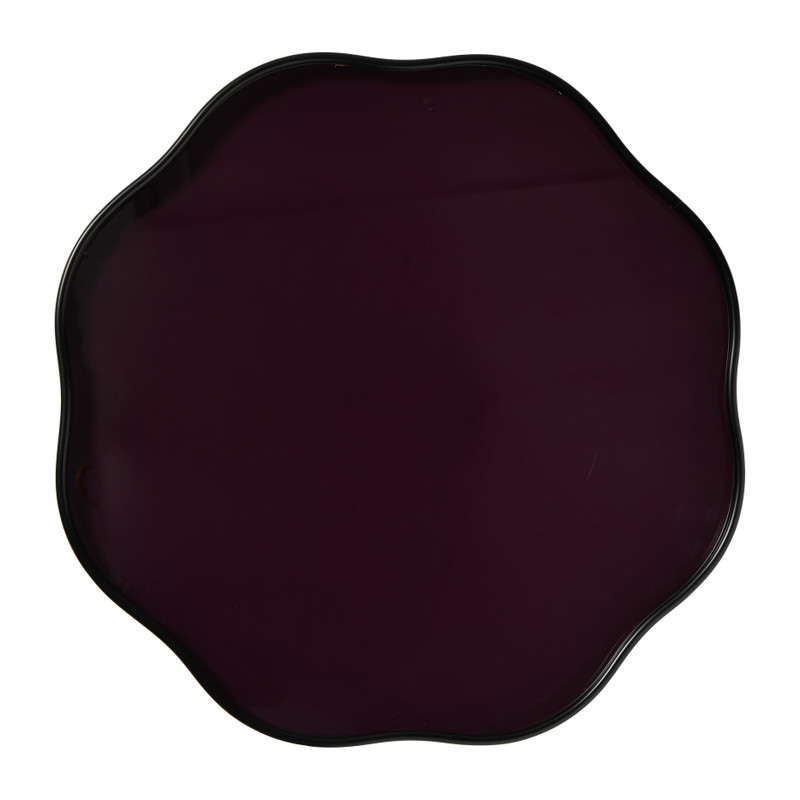 Decoratieplateau glas - bordeaux rood - ø30x2 cm 