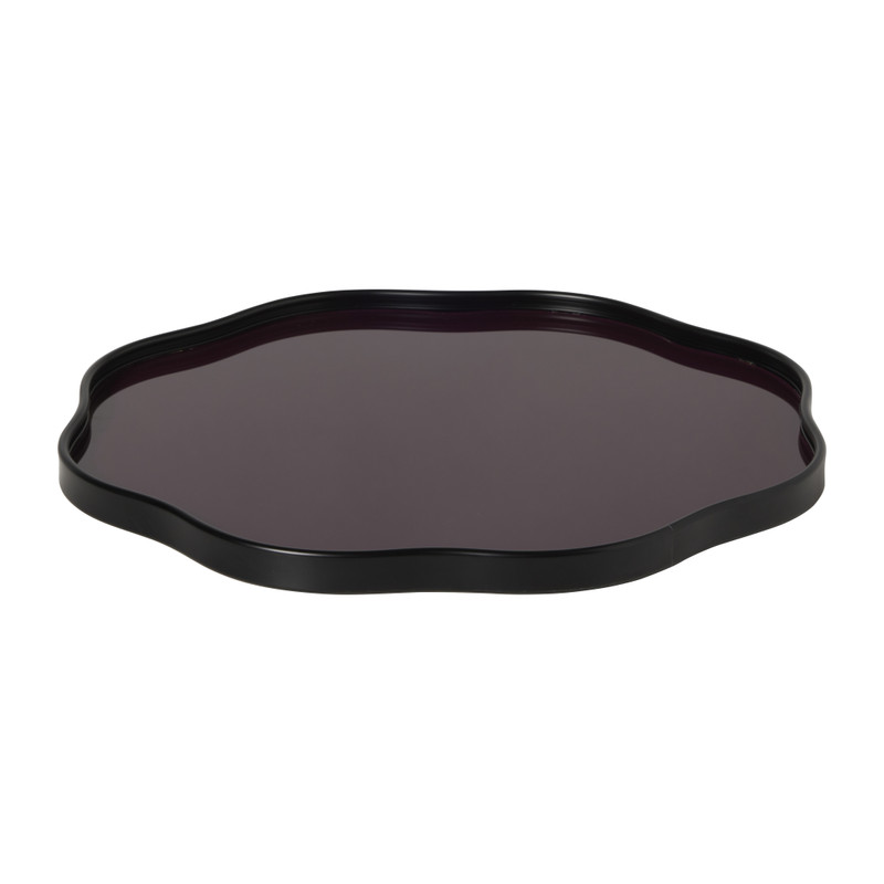 Decoratieplateau glas - bordeaux rood - ø30x2 cm 