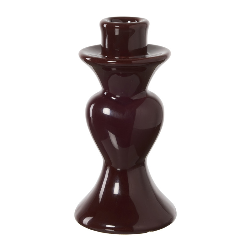 Kandelaar hart - bordeaux rood - ø7x15 cm