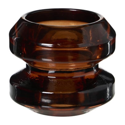 Kandelaar glas - bruin - ø6x5 cm