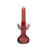 Kandelaar bloem - roze/bordeaux rood - ø7.5x11.5 cm