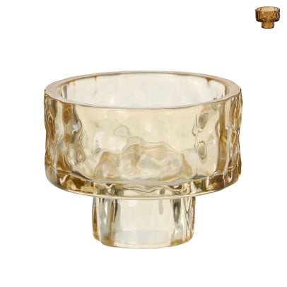Kandelaar glas - ø7x5 cm - diverse varianten