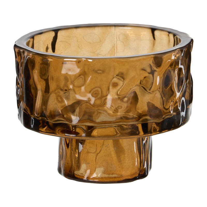 Kandelaar glas - ø7x5 cm - diverse varianten