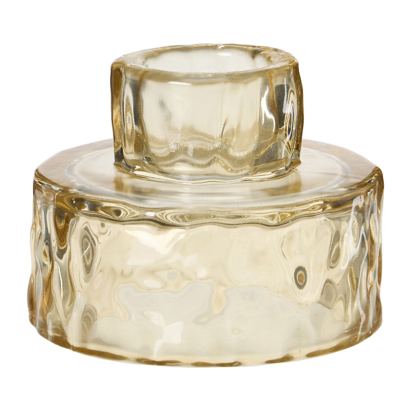 Kandelaar glas - ø7x5 cm - diverse varianten