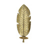 Kaarshouder blad - goudkleurig - 16.5x13x45.5 cm 