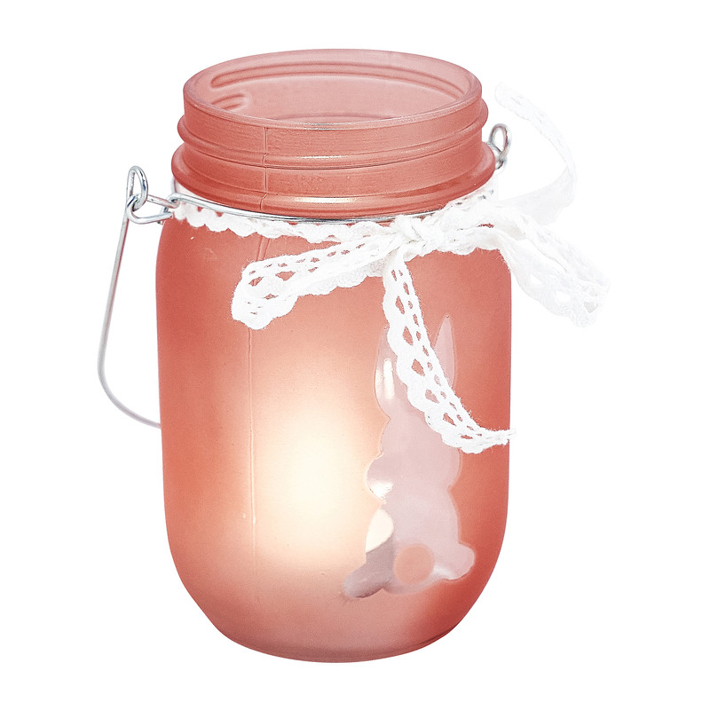 Theelichthouder konijn - diverse kleuren - 12,8x8x8 cm