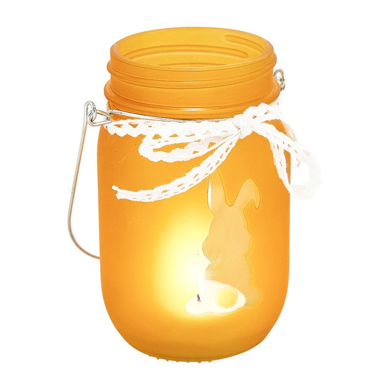 Theelichthouder konijn - diverse kleuren - 12,8x8x8 cm