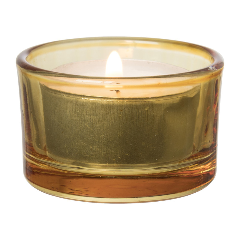 Theelichthouder - geel - ø5x3.2 cm