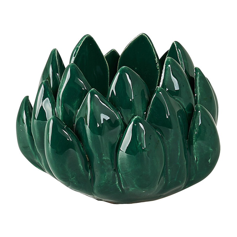 Lotus theelichthouder - blauw/groen - Ø8.2 cm