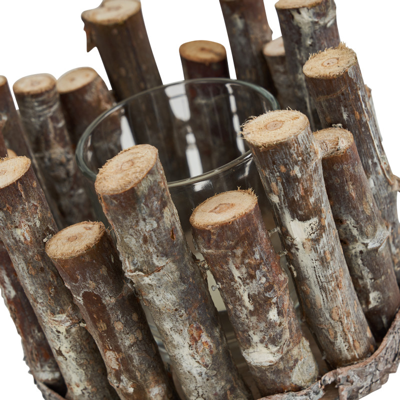 Theelichthouder met takjes - ⌀14x10 cm 