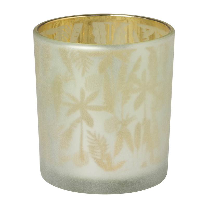 Theelichthouder bladeren - diverse kleuren - ø7x8 cm