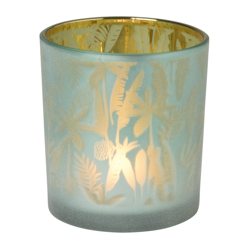 Theelichthouder bladeren - diverse kleuren - ø7x8 cm