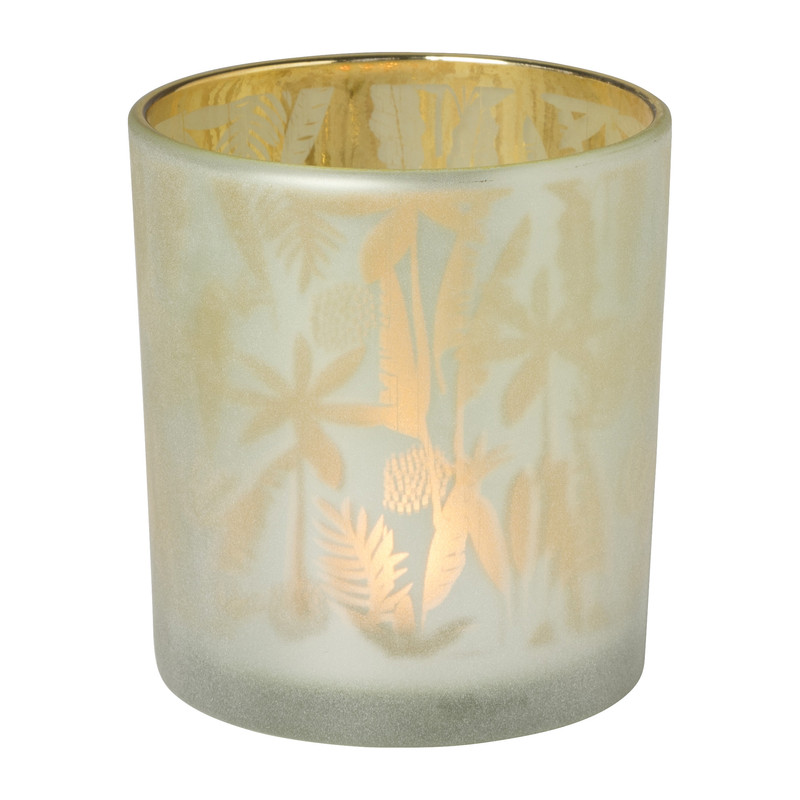 Theelichthouder bladeren - diverse kleuren - ø7x8 cm