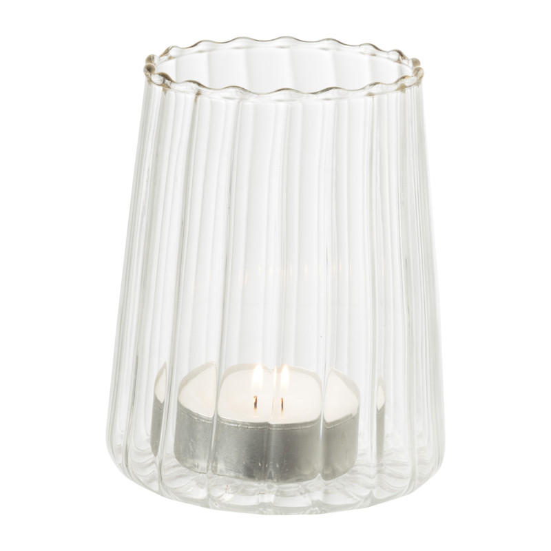 Theelichthouder met gouden rand - diverse varianten - ø6.5x8 cm