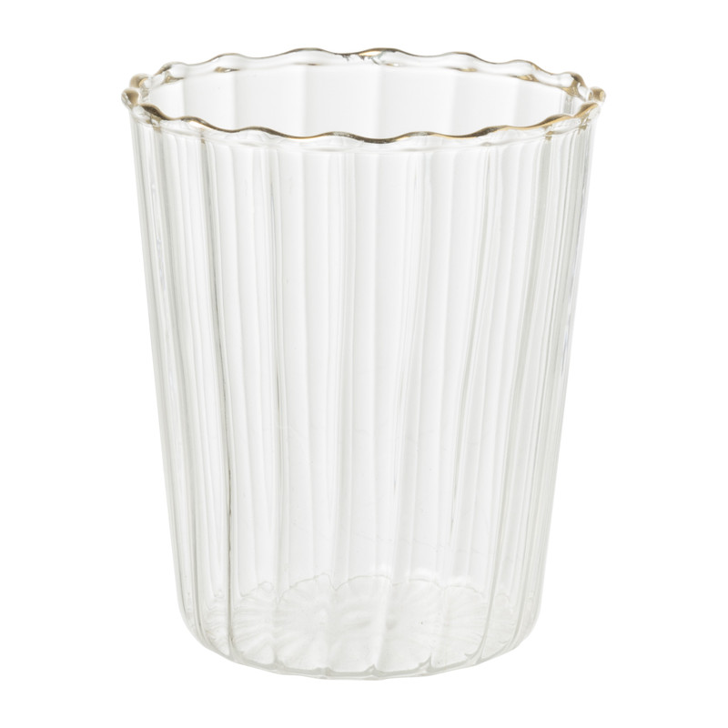 Theelichthouder met gouden rand - diverse varianten - ø6.5x8 cm