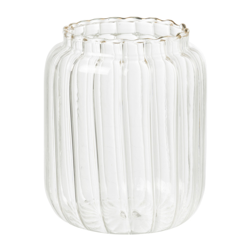 Theelichthouder met gouden rand - diverse varianten - ø6.5x8 cm