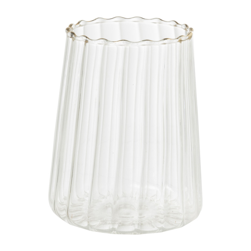 Theelichthouder met gouden rand - diverse varianten - ø6.5x8 cm