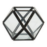 Theelichthouder diamant - zwart - 10x10x10 cm