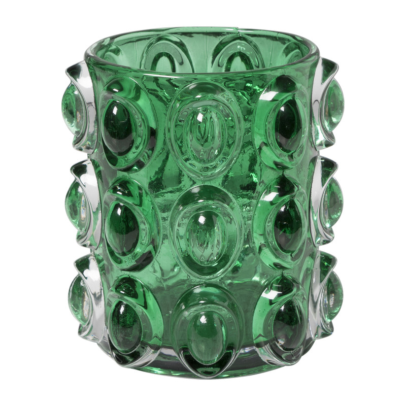 Theelichthouder bollen - groen - ø10x11 cm
