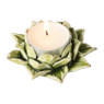 Theelichthouder lotus - groen - ø8x3 cm