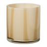 Theelichthouder lijnen klein - beige - ø8x8 cm