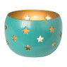 Theelichthouder ster - petrol - ø7x5 cm