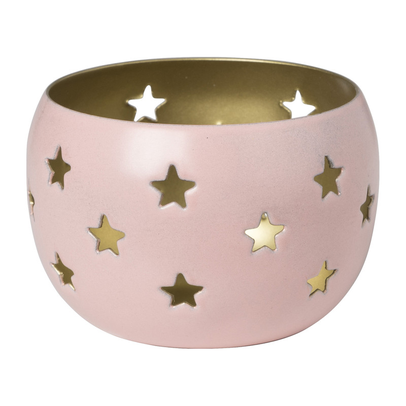 Theelichthouder ster - lichtroze ø7x5 cm