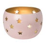 Theelichthouder ster - lichtroze ø7x5 cm