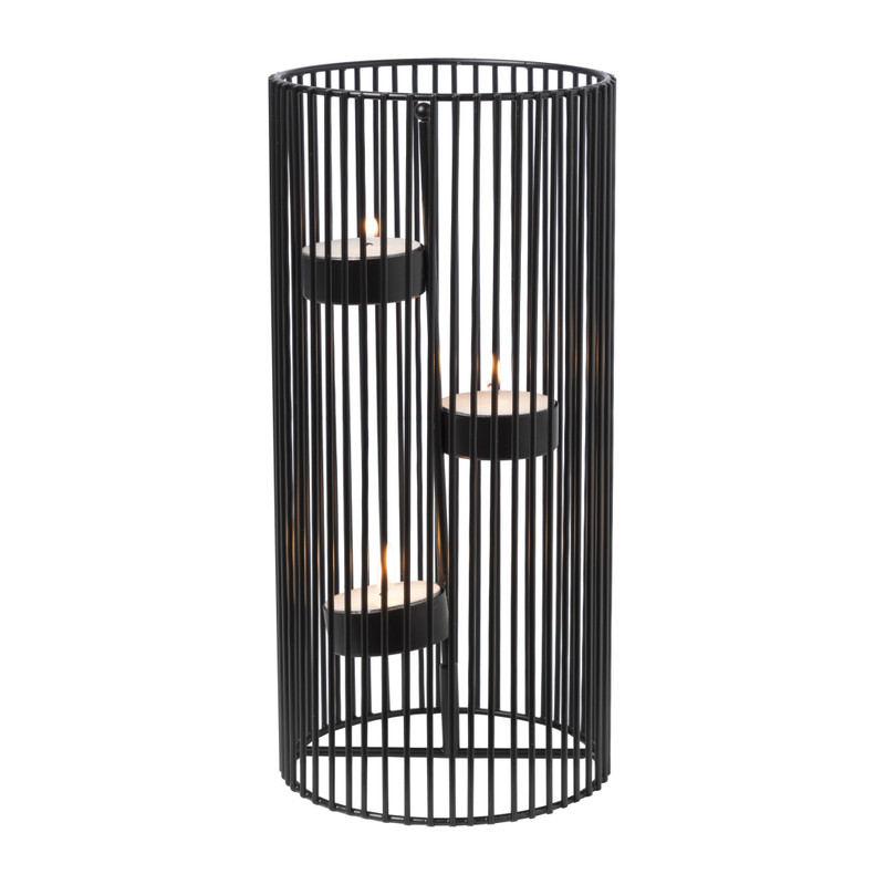 Lantaarn draad - zwart - set van 3