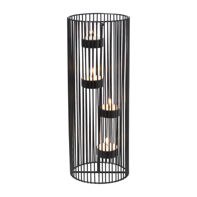 Lantaarn draad - zwart - set van 3