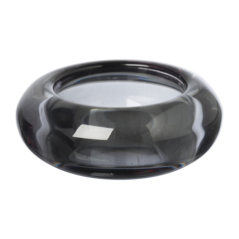 Theelichthouder bol - grijs - ø6.5x2.5 cm 