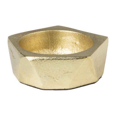 Theelichthouder achthoek - goud - ø5.5x2 cm