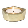 Theelichthouder achthoek - goud - ø5.5x2 cm